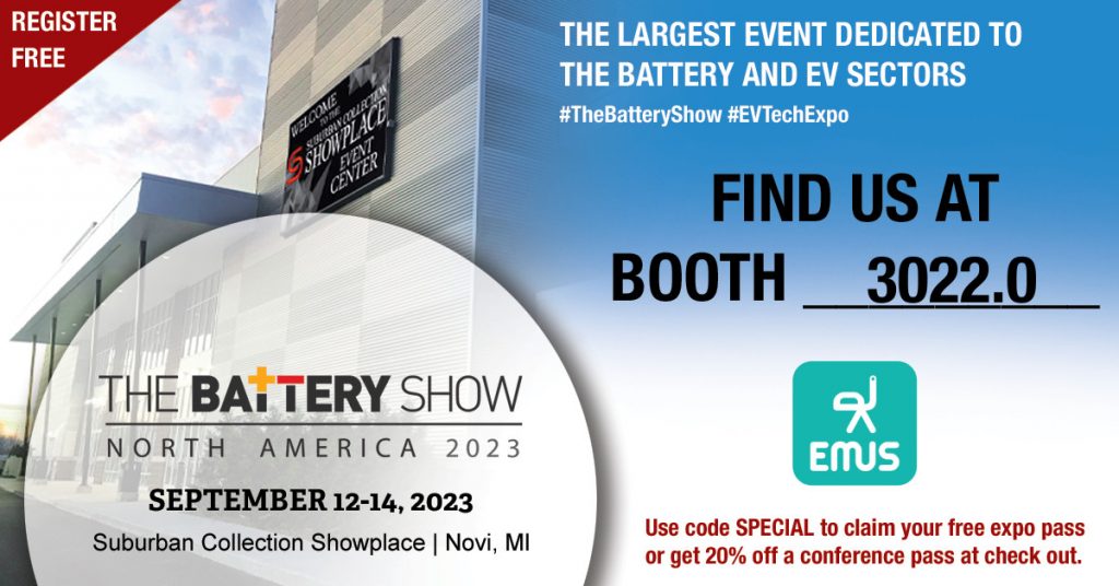 EMUS BMS at Battery Show USA 2023